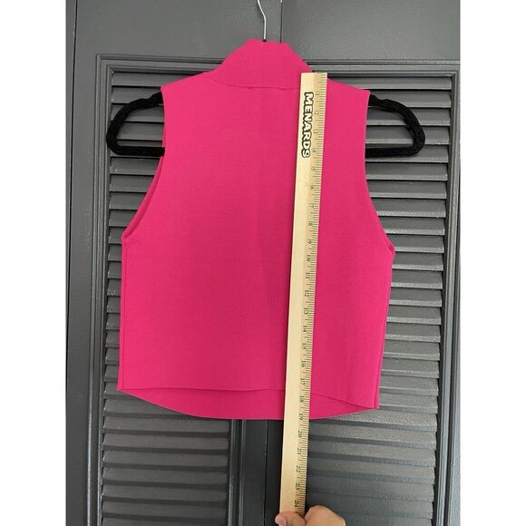 Knit Mock Neck Sleeveless Bodycon Stretch Hot Pink House of Harlow 1960 (M) NWT - Picture 8 of 9